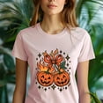 thumbnail image 5 of Flaming Pumpkin Graphic T-Shirt | Unisex Spooky Season Outfit, Navy, Size S, 5 of 6