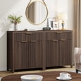 thumbnail image 6 of Laintene Sideboard Storage Cabinet, Fluted Buffet Cabinet with Adjustable Shelf and Drawer for Dining Living Room, Entryway, Walnut Set of 2, 6 of 6