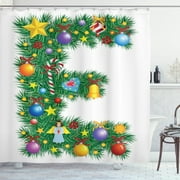 Ambesonne Letter E Shower Curtain, Capitalized E Big Star, 69"Wx70"L, Multicolor