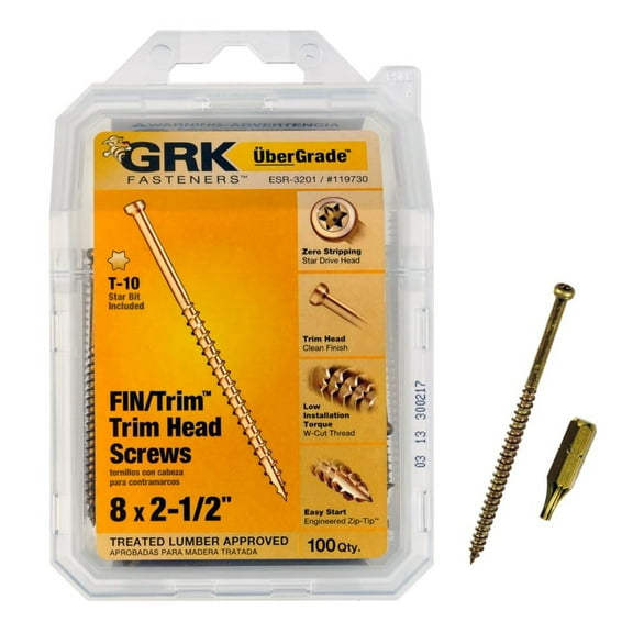 GRK Fasteners 119730 FIN/Trim #8 x 2-1/2" Screws 100CT