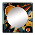 thumbnail image 2 of Designart "Vibrant Multicolor Geometric Shapes in Orange III" Modern Square Mirror Wall Decor Modern - Large Multicolor Square Bathroom Mirror - Square Printed Wall Mirror Art, 2 of 5