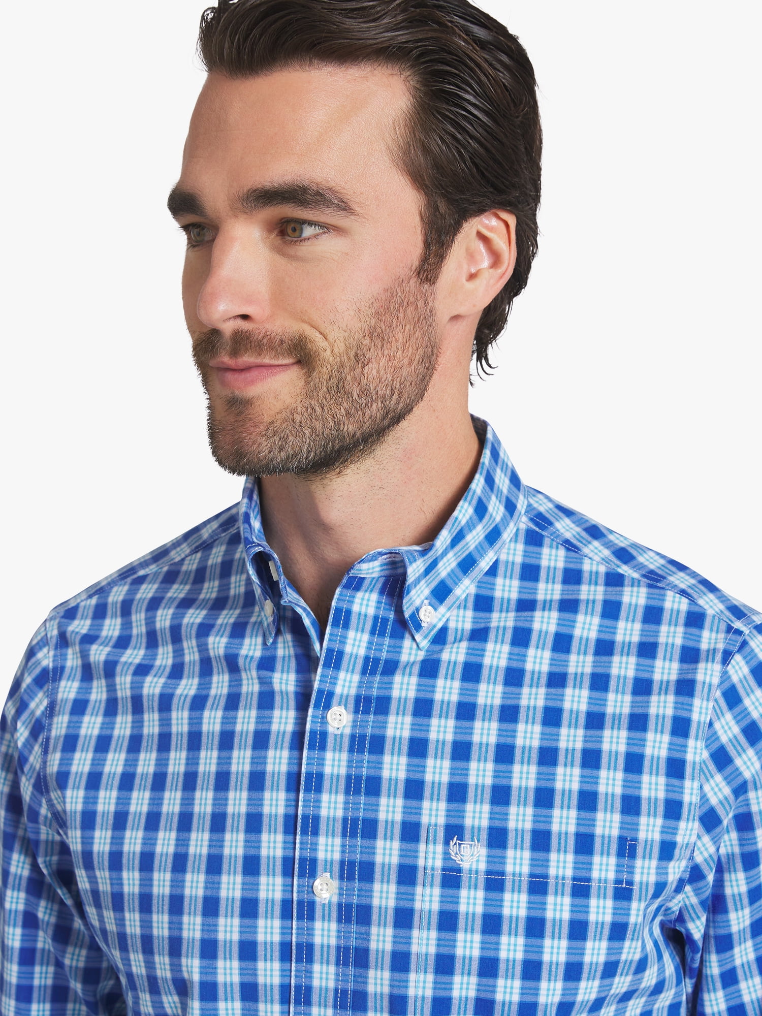 Chaps Men's & Big Men's Long Sleeve Easy Care Stretch Poplin Shirt, Sizes S-3XL