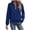 Blue women's casual jacket a1, variant on Women's Casual Jacket Long Sleeve Zip Up Solid Color Basic Outerwear Beach Cover Up Spring Fashion Clothes, Khaki XL