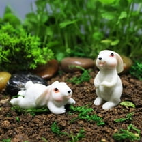 Leaveforme Bunny Statues Garden Decor, Fairy Garden Accessories, Miniature Figurines Patio Yard Art Sculpture Lawn Ornament Outdoor and Home Decoration Collections Gift (Bunny Statue)