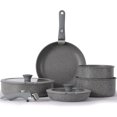 thumbnail image 1 of vkoocy Vkoocy pot and pan set with removable handle, Nonstick Cookware Set Detachable Handle, Induction Kitchen Camping Stackable Pots Pans, Dishwasher/Oven Safe, Grey, 1 of 8