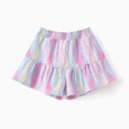 thumbnail image 5 of Disney Stitch Girls 2 Piece Outfit Ruffle Sleeve Graphic Crop T-shirt and Rainbow Tiered Skort Shorts Summer Set Toddlers Kids 3-4T, 5 of 11
