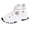 White, variant on Womens High Top Sneakers with Side Zipper Closed Toe Gladiator Strappy Platform Sandals Fashion Hollow out Breathable Tennis Shoes White Size 8