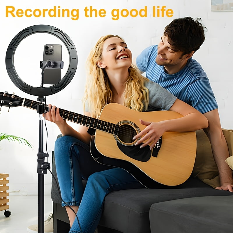 10-inch Ring Light with Stand, LED Ring Light And Phone Holder, Suitable for Smartphone Camera Photography, Live Streaming, Selfies, Studio Photo And Video Recording