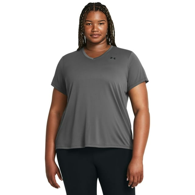 Camisa Under Armour Tech para mujer, manga corta, cuello en V, 1