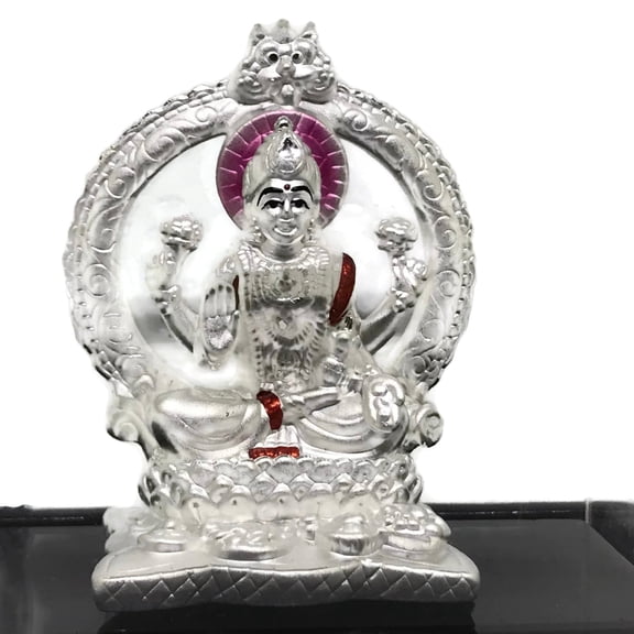 999 Pure Silver Lakshmi / Laxmi 2.5-inch Tall idol / Statue / Murti (Figurine #09)