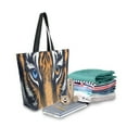thumbnail image 2 of FORMRS Womens Canvas Tote Bag with Zipper Inner Pocket Shoulder Handbag, Tiger Eyes Pattern, 2 of 7