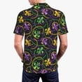 thumbnail image 5 of Xecao Mardi Gras6 for Mens' Casual Short Sleeve Button-Down Polo Shirts for a Classic Golf Look, 5 of 9