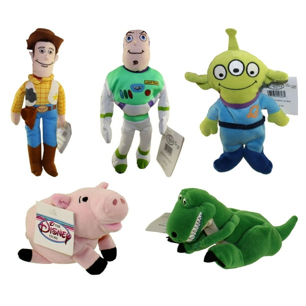 Disney Bean Bag Plush SET OF 5 Toy Story (Woody, Alien, Buzz, Rex