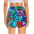 thumbnail image 2 of Lsque Geometry Dash Printed Women's Running Shorts with Liner Pockets,Elastic Quick Dry Workout Athletic Gym Yoga Shorts,Womens High Waist Shorts-X-Large, 2 of 9