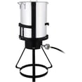 thumbnail image 2 of 30 Qt Turkey Deep Fryer Set, Aluminum Fish & Seafood Boiler Steamer with 55,000 BTU Propane Gas Burner Stand Injector Thermometer Hose, Ideal for Outdoor Fry Cooking, Sliver, 2 of 14