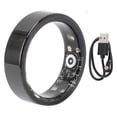 thumbnail image 1 of Smart Health Ring, Water Resistant, Step Counter, Multiple Motion Modes, Wireless Activity Tracker, for Women and Men, Black, No. 8, 1 of 4