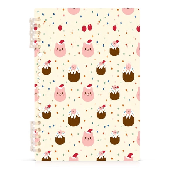 A5 Spiral Notebook 60 Sheets 80gsm Paper Ruled Journal Cake and Little Pig