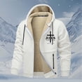thumbnail image 2 of Men's Heavyweight Lined Windproof Zip Up Outerwear Jackets Warm Hooded Sweatshirt Multiple Colours Men Cotton Fleece Hooded Sweatshirt, 2 of 5