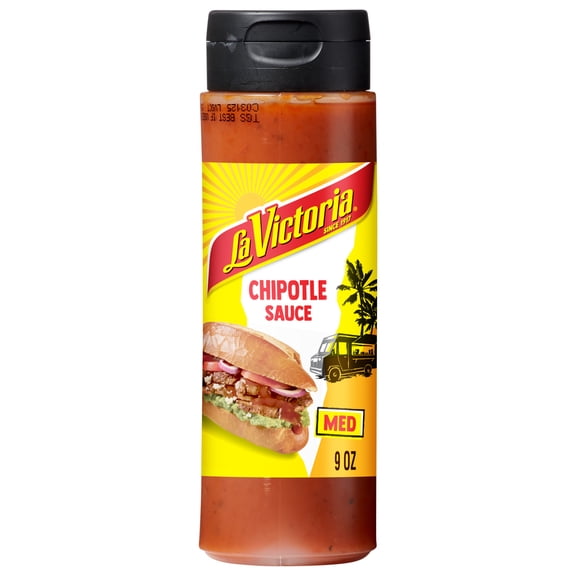 LA VICTORIA Chipotle Sauce Medium, Shelf Stable, 9oz Plastic Bottle