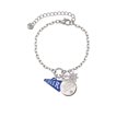 thumbnail image 2 of Delight Jewelry Acrylic 3/4" Royal Blue Cheer Megaphone Silvertone Discover Dream Explore Zoey Charm Bracelet, 6.5+2" Extender, 2 of 4