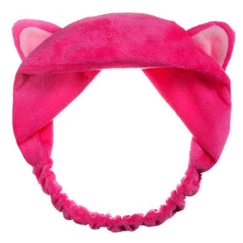 Girls Cat Ears Headband Hairband Makeup Face Clean Spa Fluffy Hair Band Lovely Z
