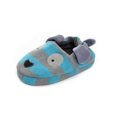 

Avamo Toddler Home Comfortable Anti-Slip Knitting Slippers Kids Cartoon House Shoes Breathable Flats Blue 6C-6.5C