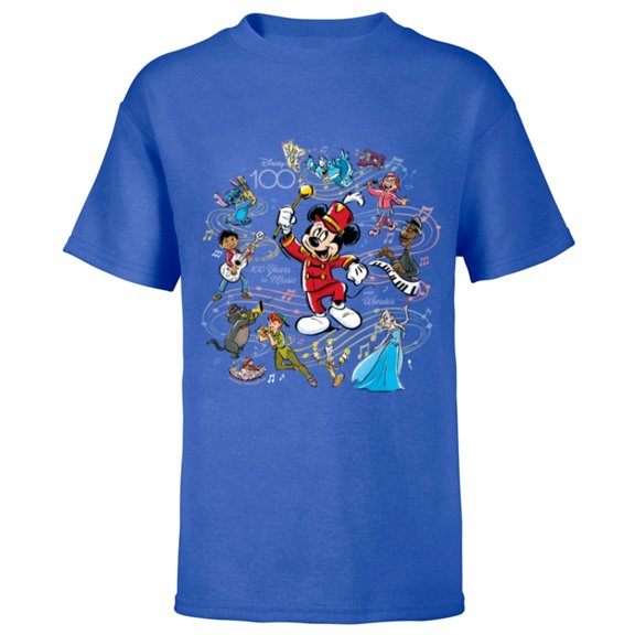 Disney 100 Years of Music and Wonder Mickey Full Color D100 - Short Sleeve T-Shirt for Kids - Customized-Royal