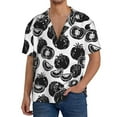 thumbnail image 2 of Disketp Men's Hawaiian Hand Drawn Tomatoes Print Shirts Button Down Holiday Beach Shirts-Large, 2 of 5