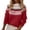 Red, variant on SETOOFF Women Geometric Pattern Crew Neck Knit Sweater Long Sleeve Color Block Printed Knitted Pullover Jumper Fall Winter Layering Top