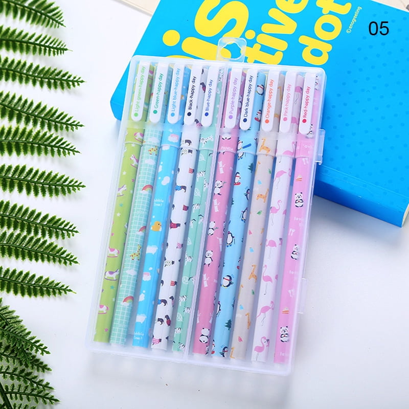 10 Color Art Pen Set with Case Contour Marker Gift Card Writing Drawing ...