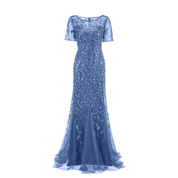 a line fall dress Lace V-Neck A-Line Midi Dress – Women's Fall Dress - Marina Blue / UK 12-14 (L) - Fashion