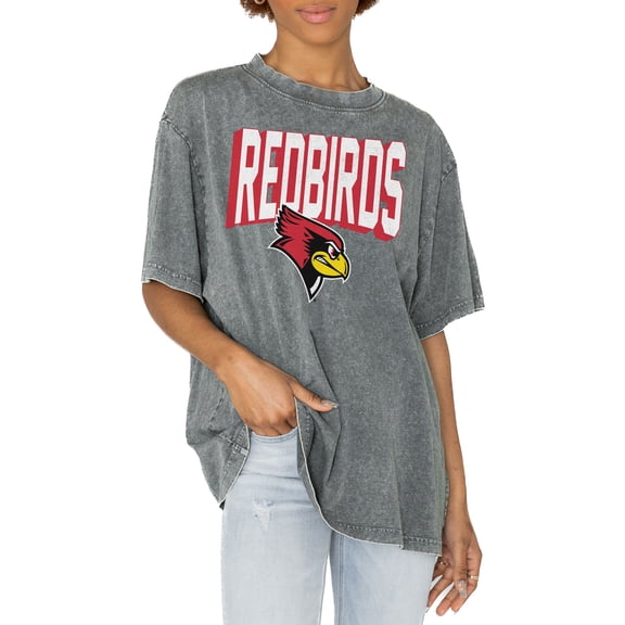 Women's Gameday Couture Gray Illinois State Redbirds Solid Defense Oversized T-Shirt