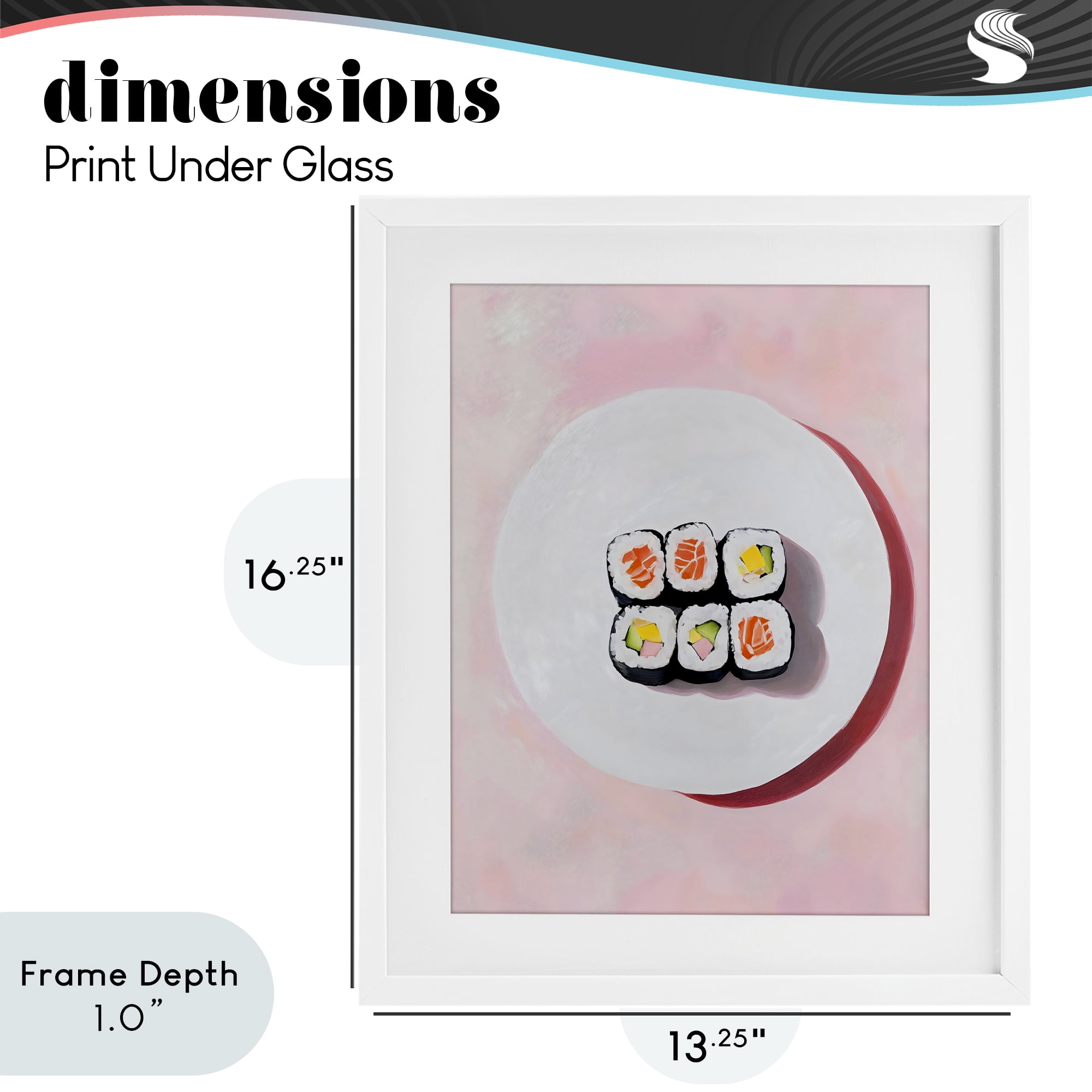 Stupell Industries Sushi Rolls on Plate White Framed Print Under Glass, design by The Prints Vibe