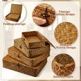 thumbnail image 6 of 4-Piece Woven Storage Basket Set with Lids, Seaweed Design Organizer Bins for Shelf Closet Bedroom, Decorative Wicker Home Organization, 6 of 8