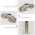 thumbnail image 4 of MERRYHAPY 4Pcs Thickened Hydraulic Arms Concealed Hinges Steel Silver, 4 of 7