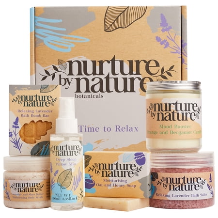 Relax & Calm | Women Pamper Gift Basket from Nurture by Nature | Bath Set with Various Scents