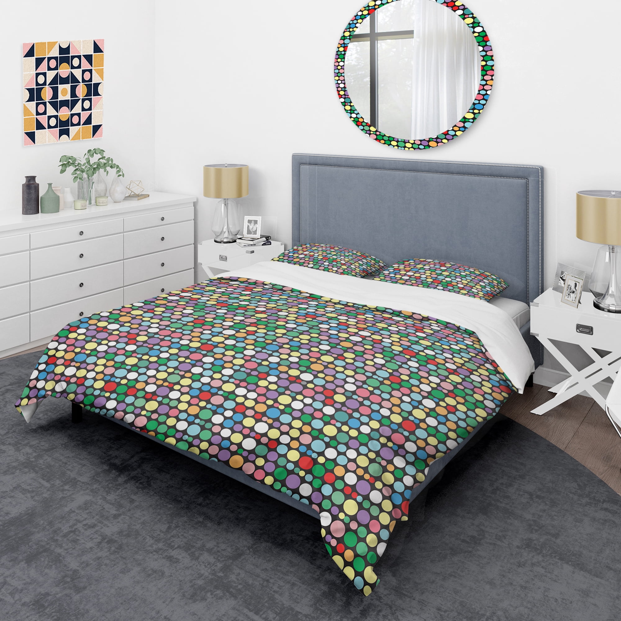 Designart 'Retro Pattern Abstract Design XII' Mid-Century Modern Duvet Cover Set