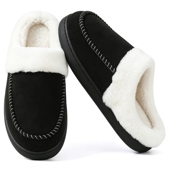 CHICVOMEY Womens Fuzzy Moccasin Slippers Memory Foam Soft Fluffy Winter House Slipper Warm Bedroom House Shoes