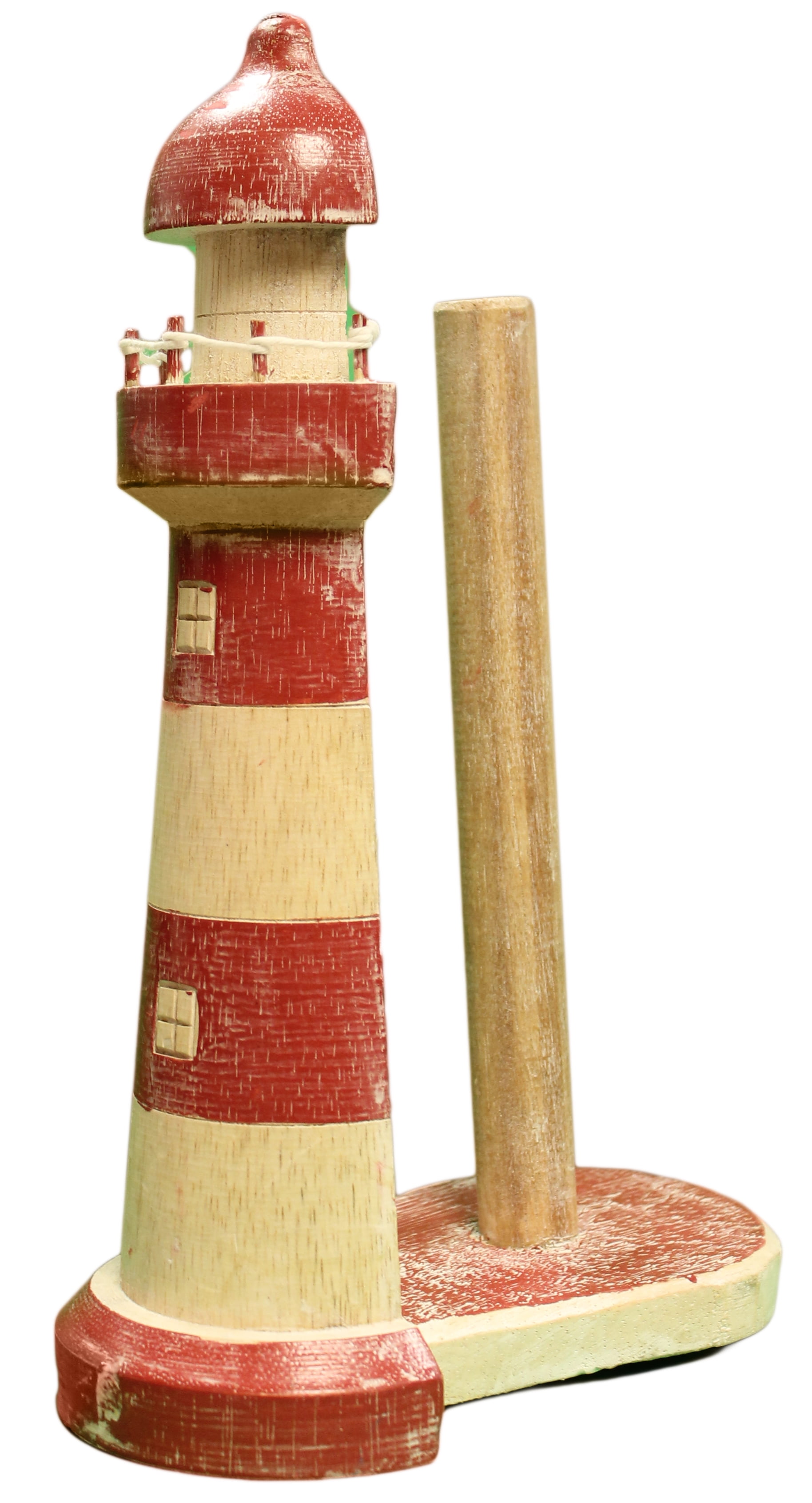 Nautical Decoration Hand Carved/ Painted Seashore Lighthouse Paper
