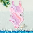 thumbnail image 2 of TOWED22 Girls One Pieces Swimsuit Cute Swimwear Bathing Suits(Pink,13-14 Years), 2 of 8
