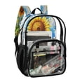 thumbnail image 2 of Iauyy Clear Backpack Heavy Duty PVC Transparent Backpack for College Workplace, Sunny Blooms, 2 of 8