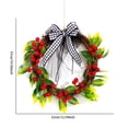 thumbnail image 3 of Ganfancp Corona de Navidad de Ratán Corona de Frutos Rojos Decoración para El Hogar Puerta Colgante Decoración Navideña Corona de Ratán con Lazo Ofertas Del Día 1 Corona, 3 of 6