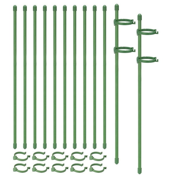 Paquete de 20 Estacas de Soporte para Plantas Ajustable JardíN Tallo úNico Estaca de Soporte para Flores Florales Anillos de Soporte para Jaulas para Plantas