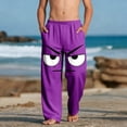thumbnail image 2 of Casual Beach Pants for Women with Pockets Printed Drawstring 100%Polyester 1 Pc, 2 of 9