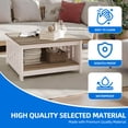 thumbnail image 3 of Dextrus Farmhouse Coffee Tables with Storage, Square Wood Center Table for Living Room, Oak, 3 of 6