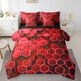thumbnail image 1 of Erosebridal Geometric Hexagon Bedding Sets Twin Size,Gradient Comforter Sets with Sheets,Neon Decor,Reversible,Breathable,7-Piece, 1 of 5