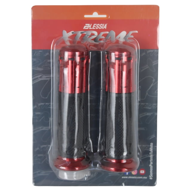 Puños Moto PVC Antiderrapante Rojo 7/8