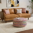 thumbnail image 6 of Simpli Home Margo 30 inch Wide Boho Large Round Pouf in Multi-Color Handwoven Jute and Cotton, 6 of 7