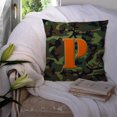 thumbnail image 3 of Letter P Monogram - Camo Green Fabric Decorative Pillow, 3 of 4