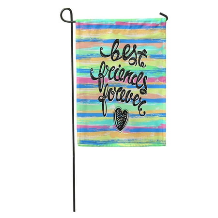 SIDONKU BFF Best Friends Forever Letters Applique Brotherhood Creative Cute Day Garden Flag Decorative Flag House Banner 12x18